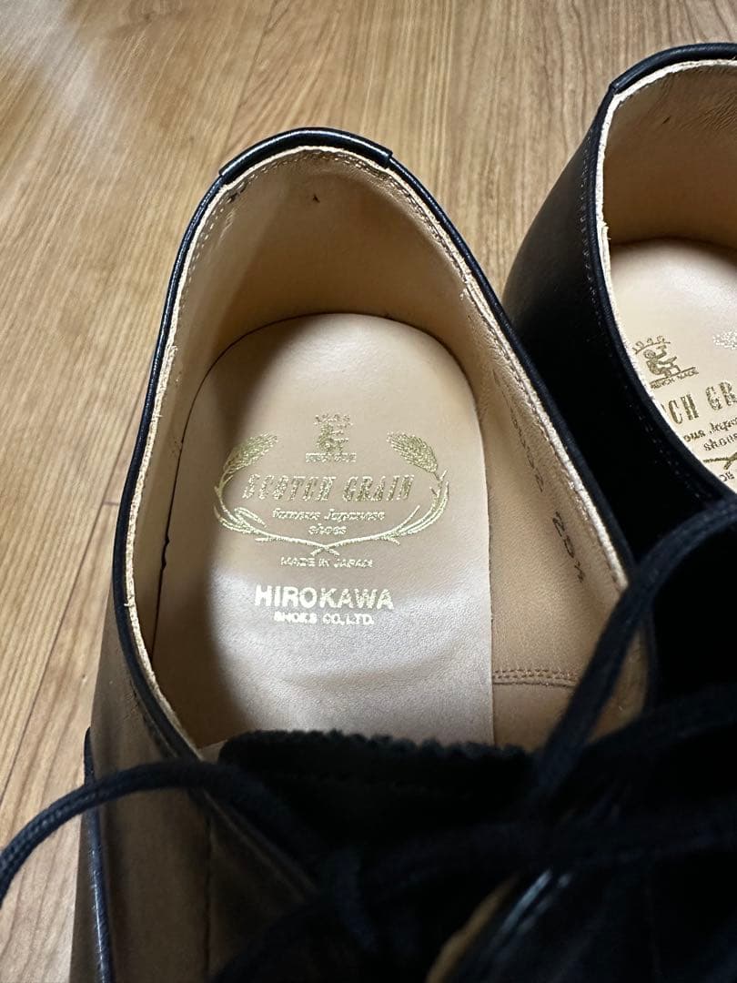 【美品】スコッチグレイン HIROKAWA 25.5cm 3E ブラック