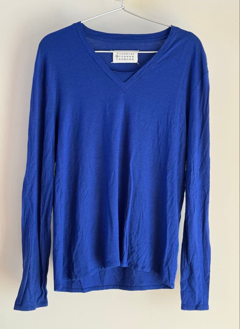 マルタンマルジェラ10 Vネック ニット 2008AW 青 イタリア製 中古・古着通販】Maison Margiela (メゾンマルジェラ) ニット ブルー