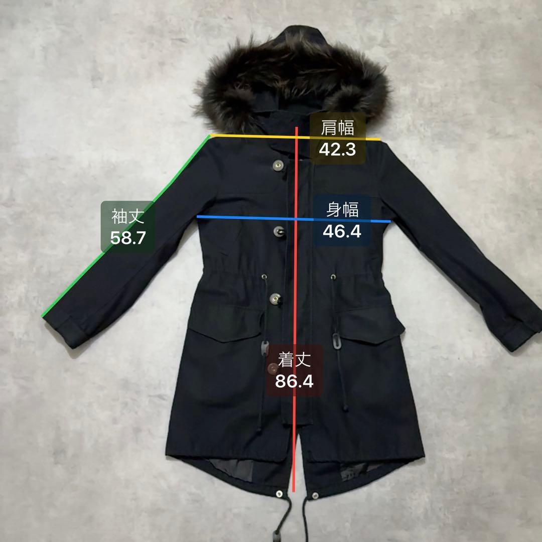 平成ギャル y2k ファー付き モッズコート 黒 アウター フェアリー