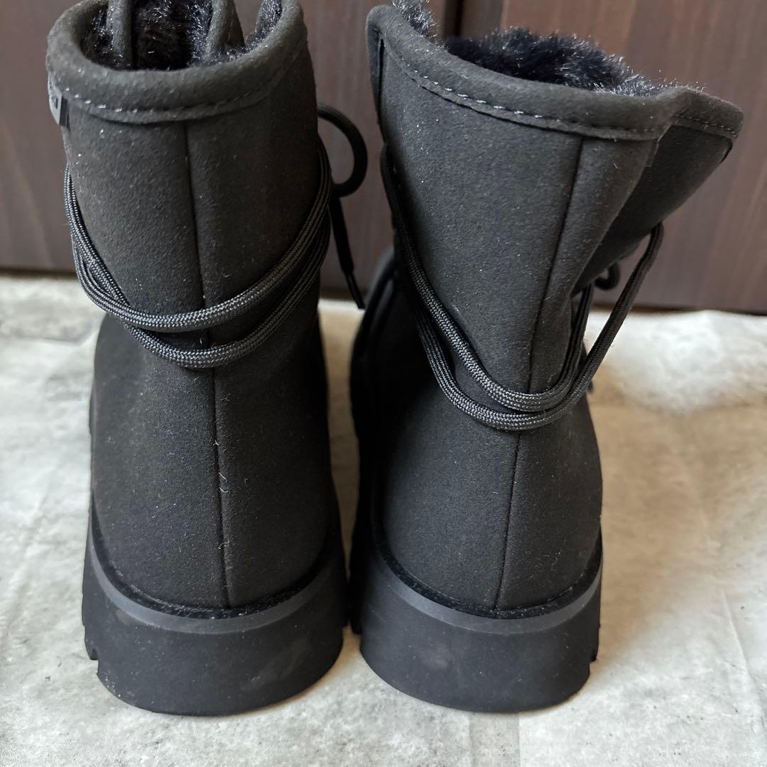 チャールズ&キース ファーブーツ スノーブーツ ショート ブラック 23cm