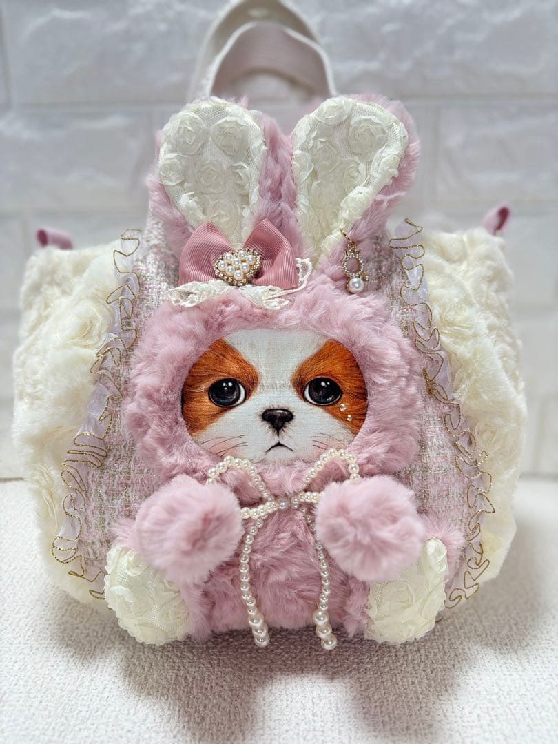 牡*❁様 コヤンイサムチョン　ハンドメイド　ファーバッグ　アンコちゃん　ツイード コヤンイサムチョン クムちゃん レオパードファーバック - メルカリ