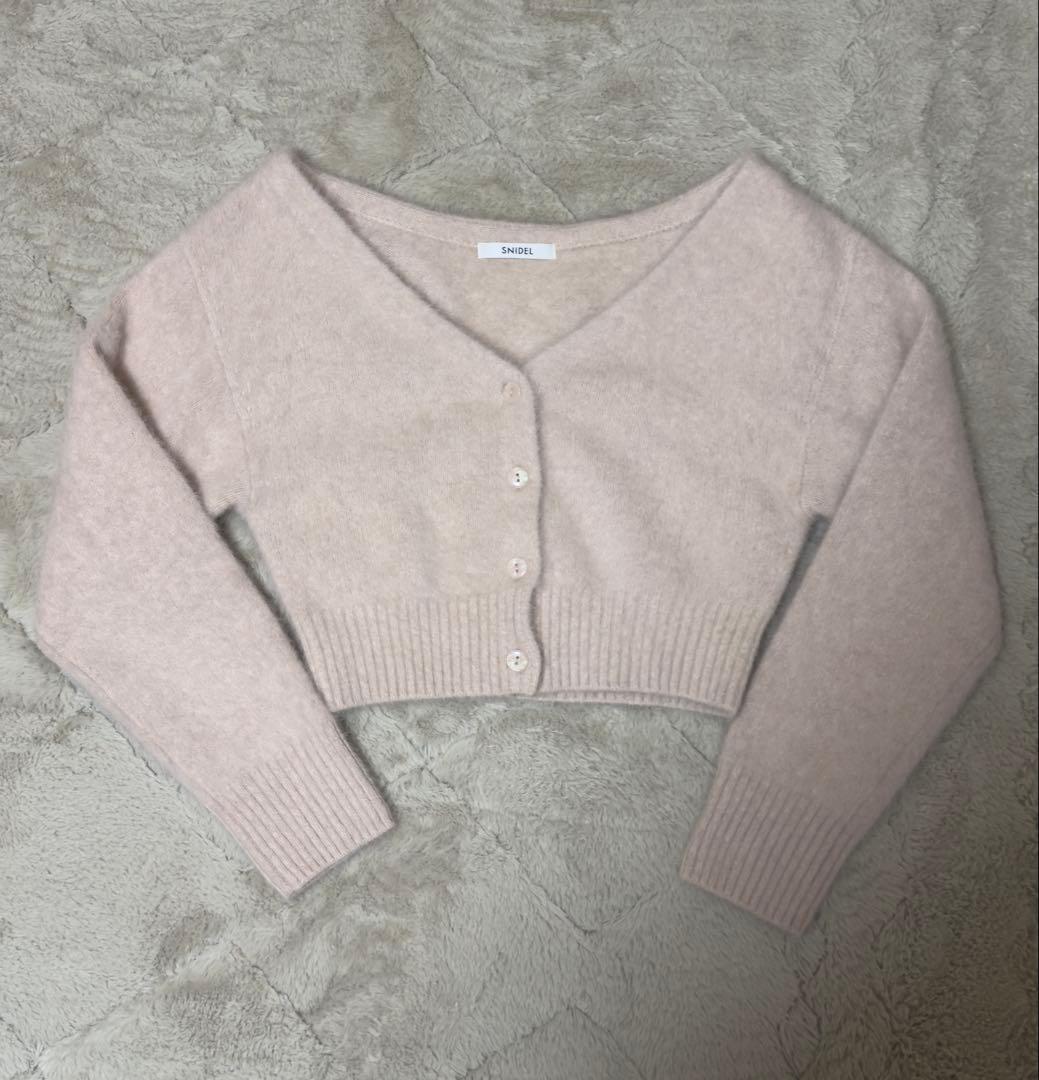 snidelフォックスアルパカショートカーディガン タートルプルオーバー