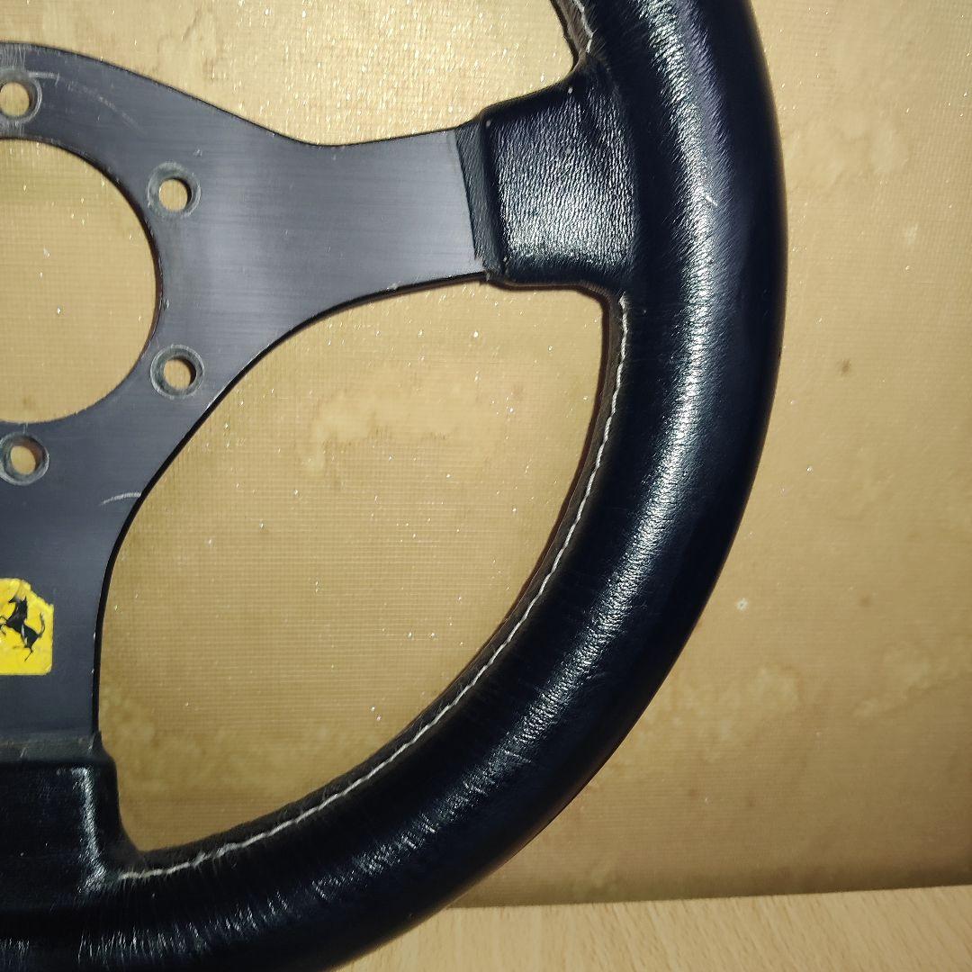 当時物3スポークフェラーリ レザー ステアリングホイール30パイ - メルカリ