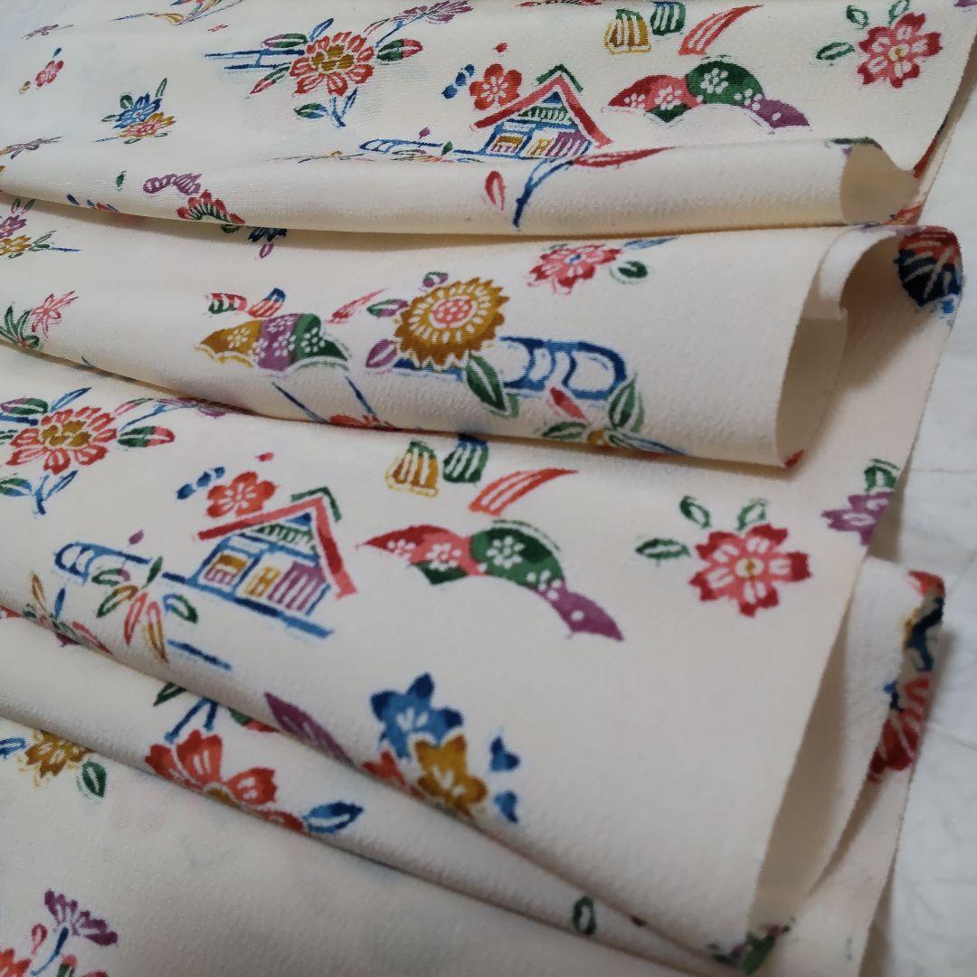 正絹 民芸紅型 流水家花柄 着尺 反物（106） - メルカリ