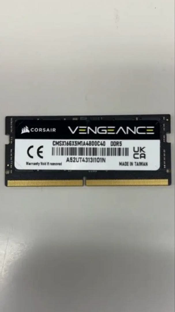 Corsair Vengeance DDR5 16GBメモリー VENGEANCE® 16GB (1x16GB) DDR5 DRAM 5200MHz C40 Memory Kit — Black