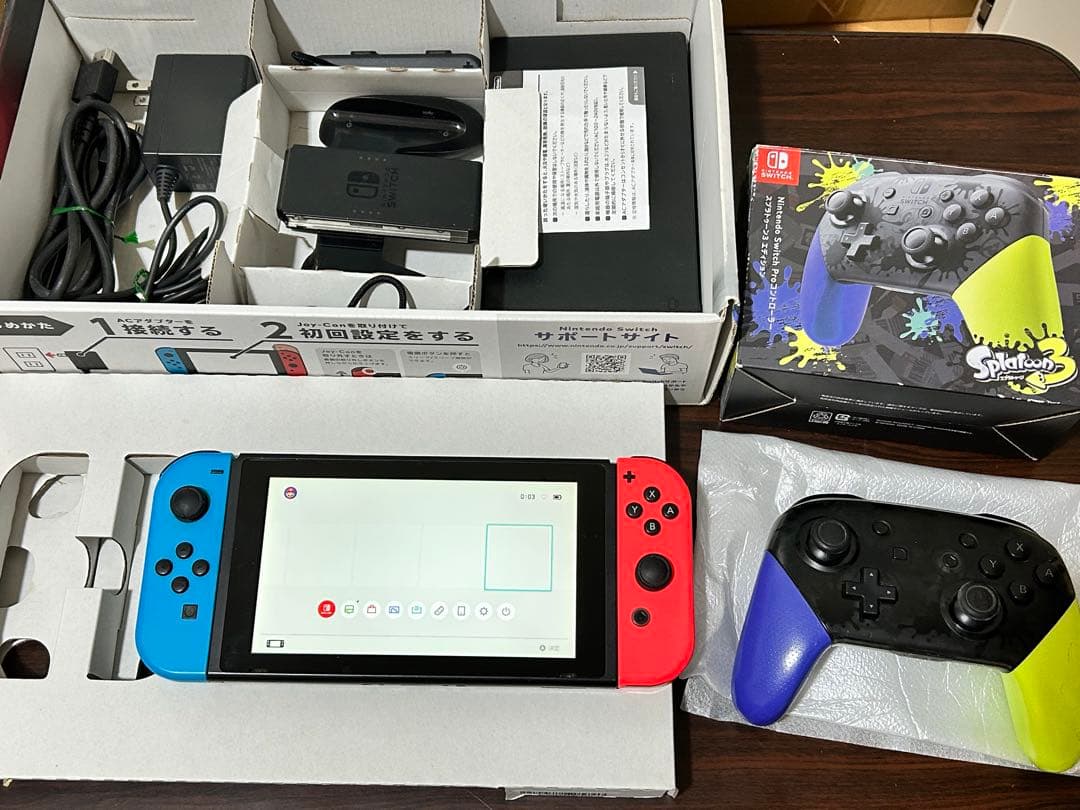 【動作品・プロコン付き】 ニンテンドー Switch 本体 レッド ブルー Nintendo Switch新色“マリオレッド×ブルー セット”2月12日発売決定