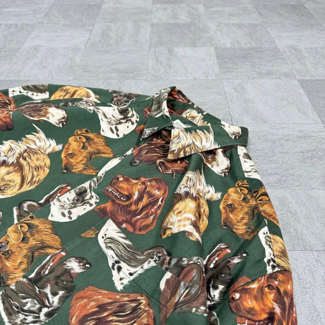 唯一無二の犬総柄】バナナリパブリック 総柄シャツ 80s 最初期タグ