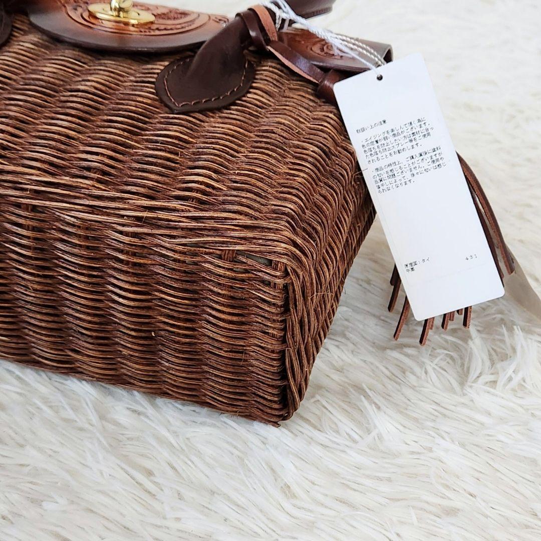 《未使用》グレースコンチネンタル カービングトライブス かごバッグ