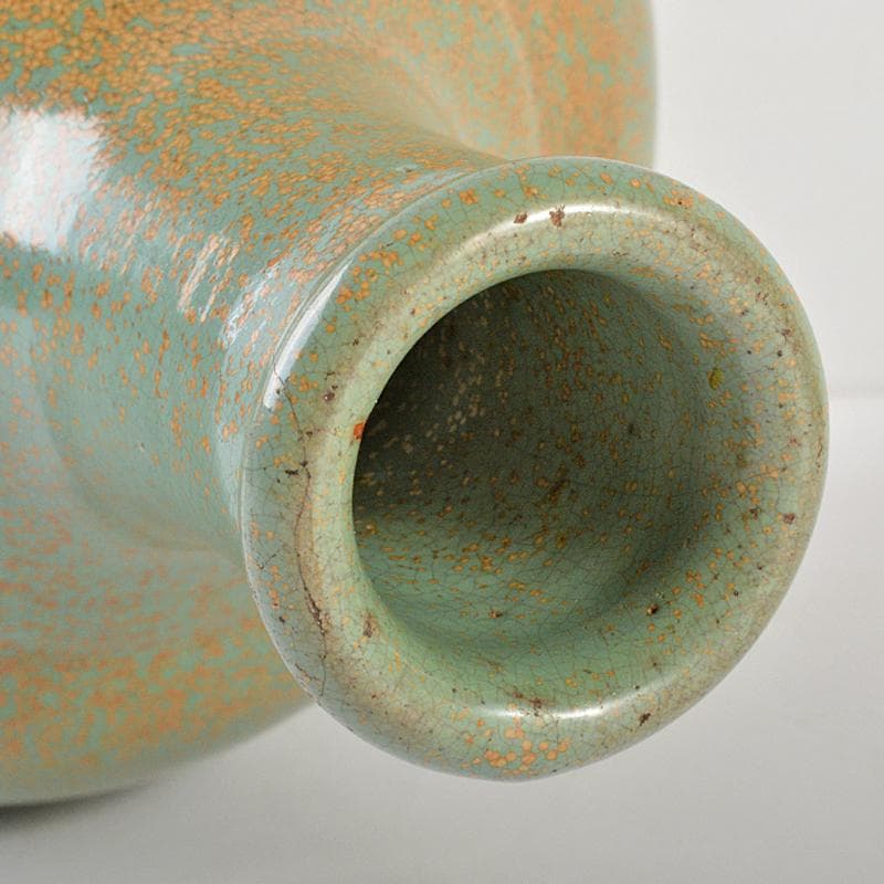 富山県 越中小杉焼 青磁 鶴首瓶 時代箱付 K R5997B - メルカリ