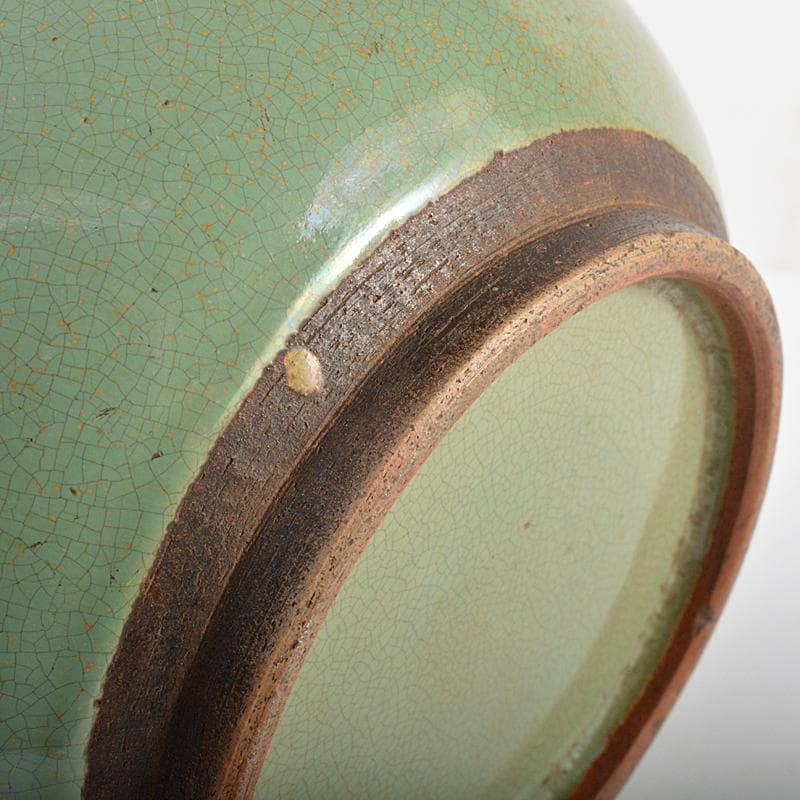 富山県 越中小杉焼 青磁 鶴首瓶 時代箱付 K R5997B - メルカリ