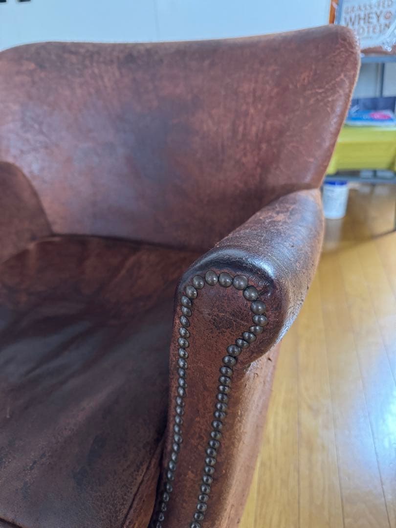 本革 プロフェッサーアームチェア 一人掛け RH レストレーションハード