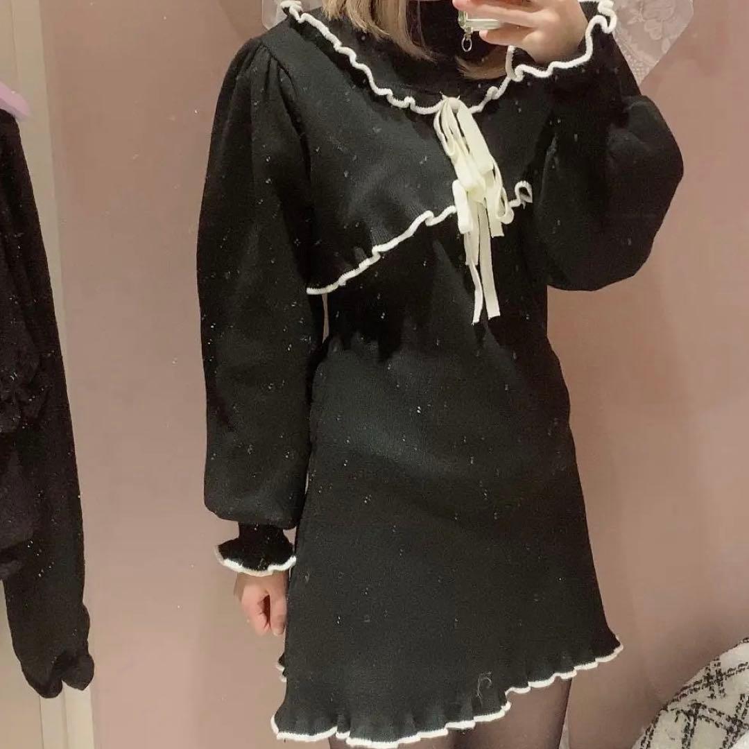 bubbles リボン ミニ ニットワンピース バブルス - メルカリ