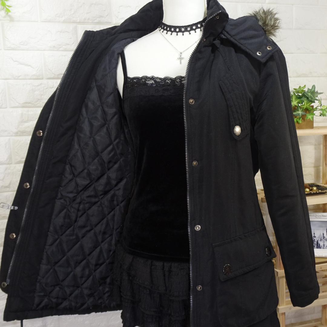 y2k 平成ギャル ギミック グランジ ダークコア ファー付きモッズコート