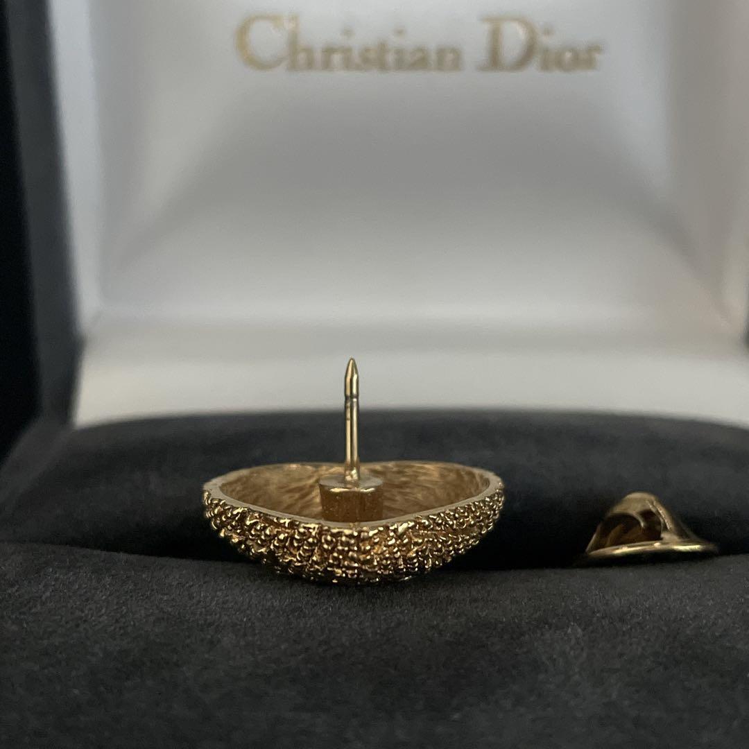 美品 オールド ディオール ピンブローチ ハート 旧エンブレムロゴ