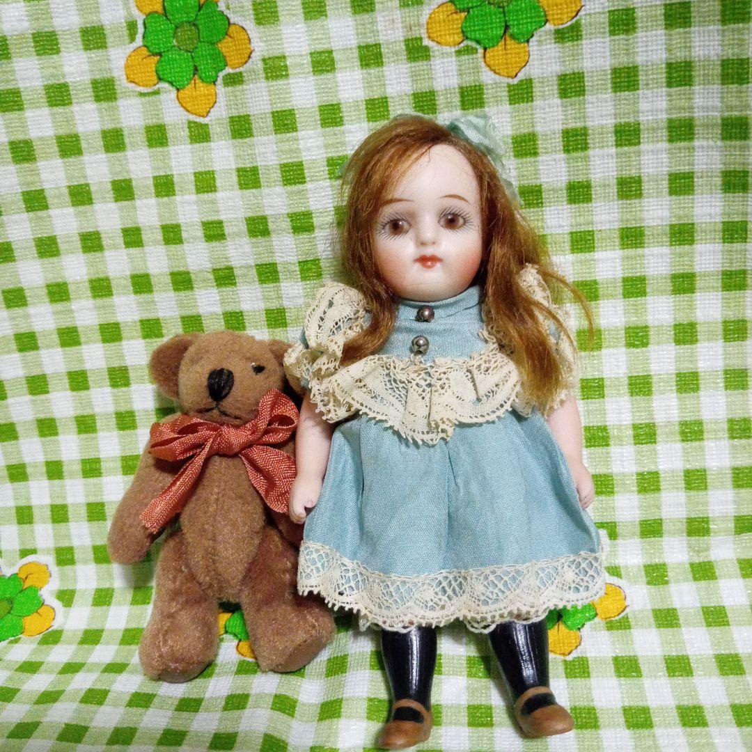 アンティークビスクドールミニョネットSWCドイツ製くまさん付き - メルカリ