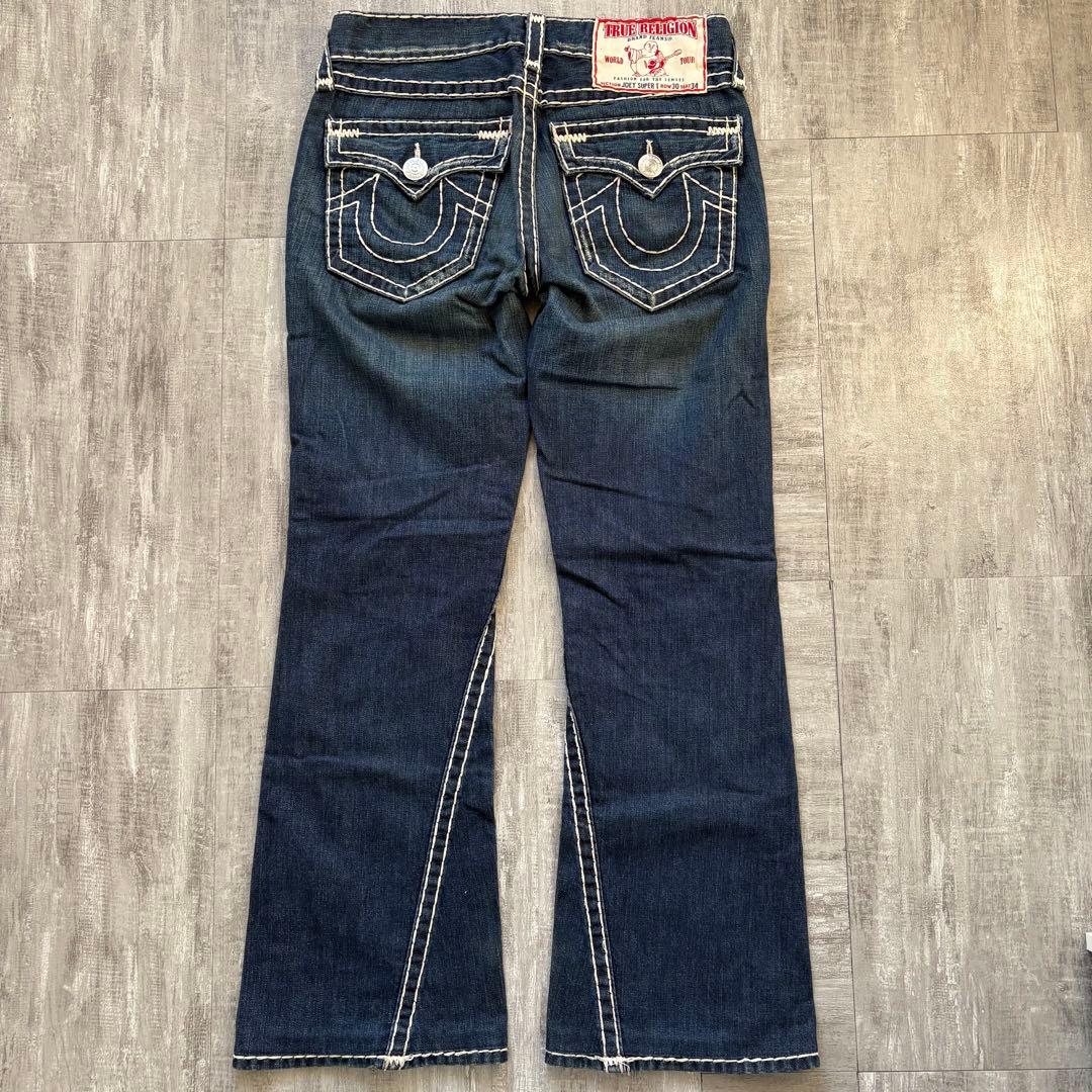 TRUE RELIGION joey super t フレア 白ステッチ 30 - メルカリ