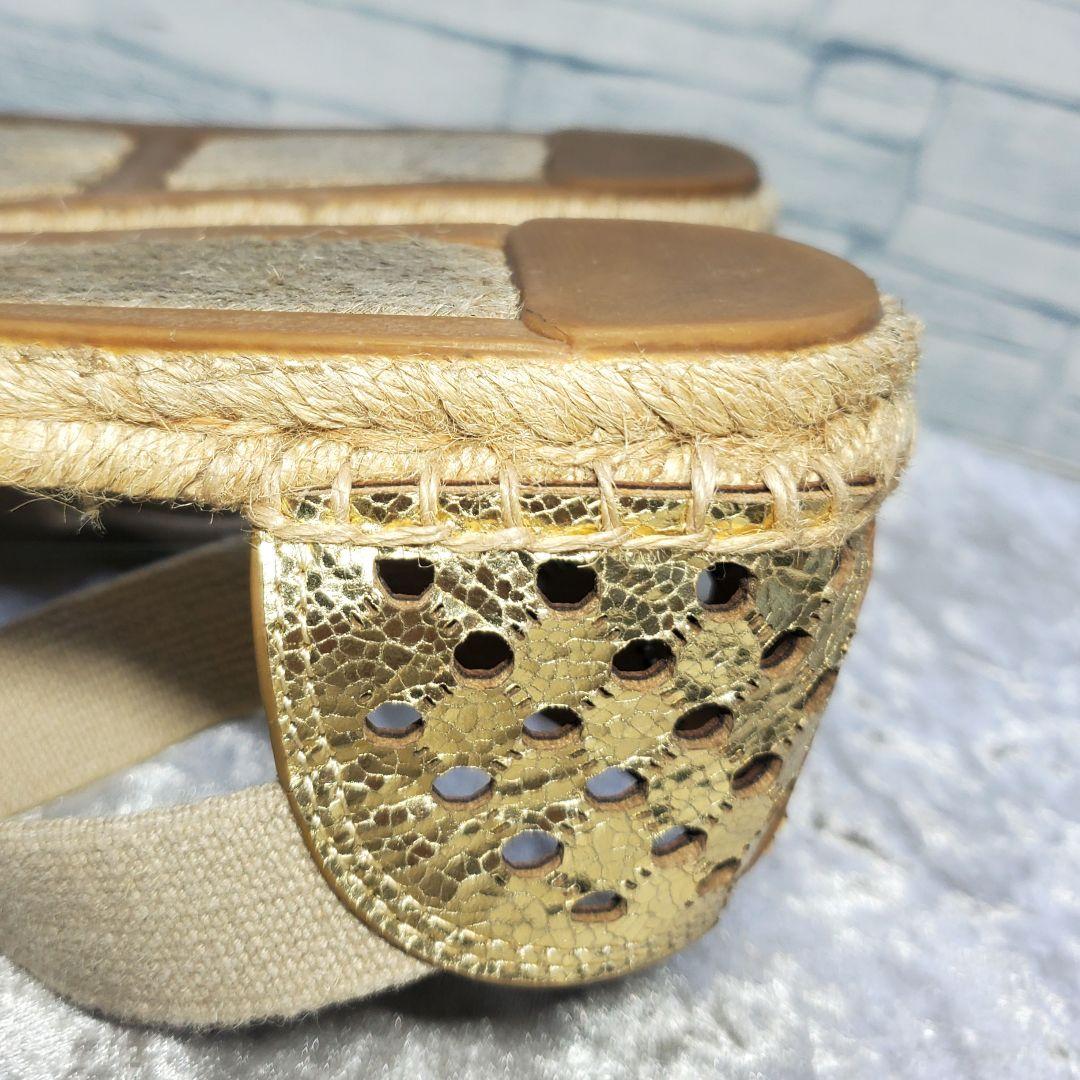 極美品】✨Tory Burch 23cm パンチングレザー ゴールド ロゴ 6