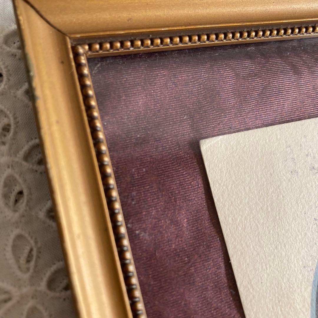 アンティークフレームD☆1920年代超希少なBIRGITのアンティークカード入り