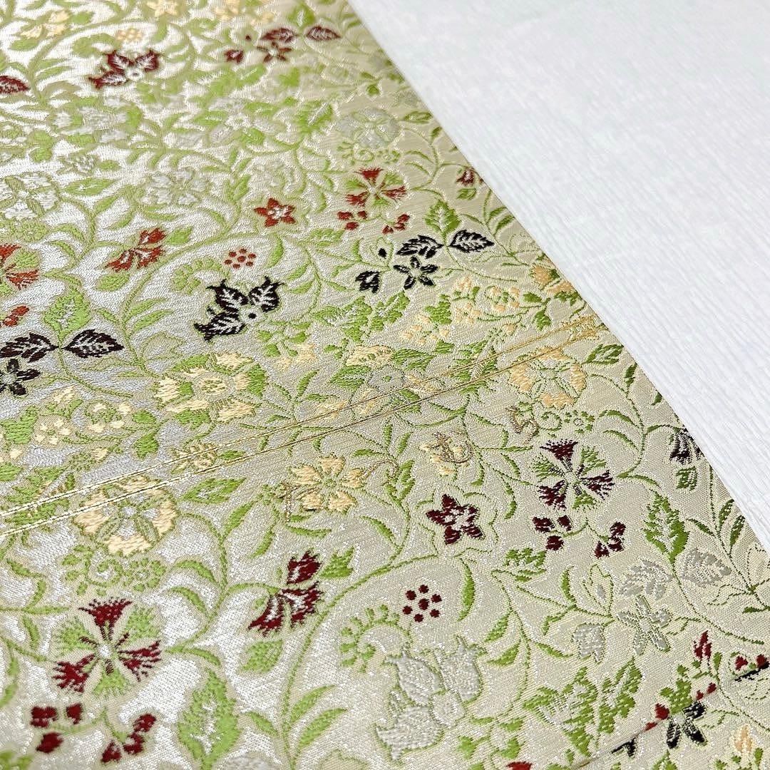 龍村美術織物 袋帯 早雲寺文台裂 チャンカイの申 両面 全通 正絹 銀糸