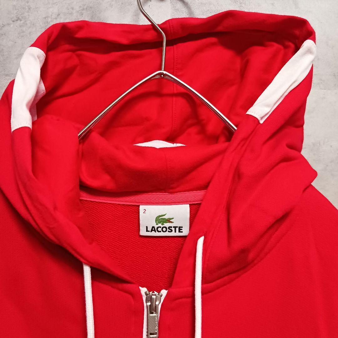LACOSTE ラコステ メンズパーカー レッド - メルカリ