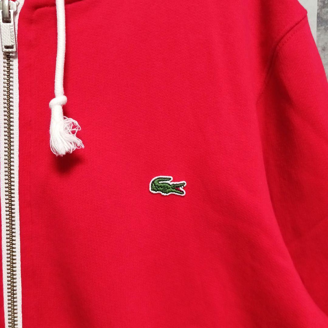 LACOSTE ラコステ メンズパーカー レッド - メルカリ