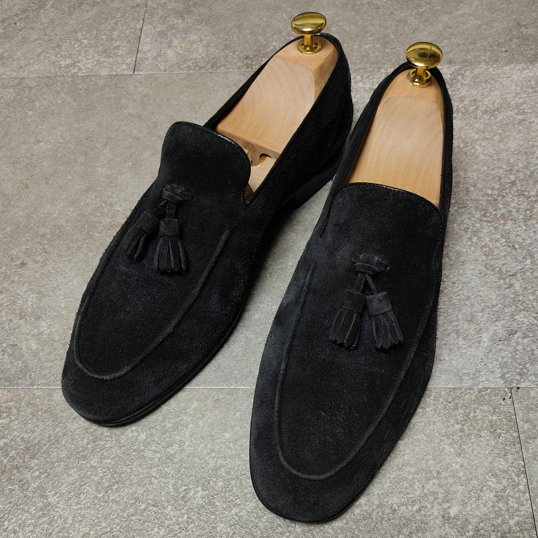 DOUCAL'S】デュカルス タッセルローファー スウェード ネイビー - メルカリ