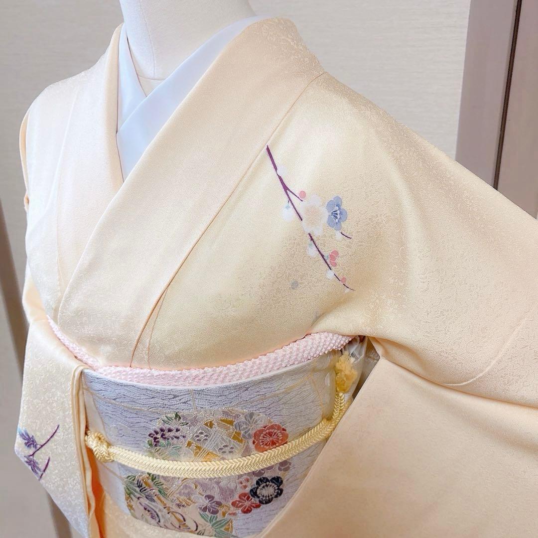 美品 訪問着 さが美 フルセット 裄66 友禅 卒業式 入学式 M S 鳥 黄色