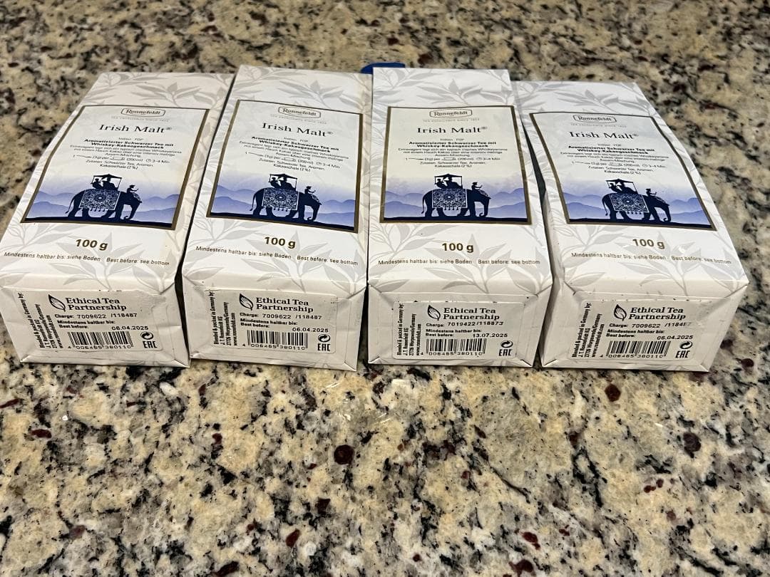 新品未開封】ロンネフェルト社のアイリッシュモルト（4袋、クリップ付き）