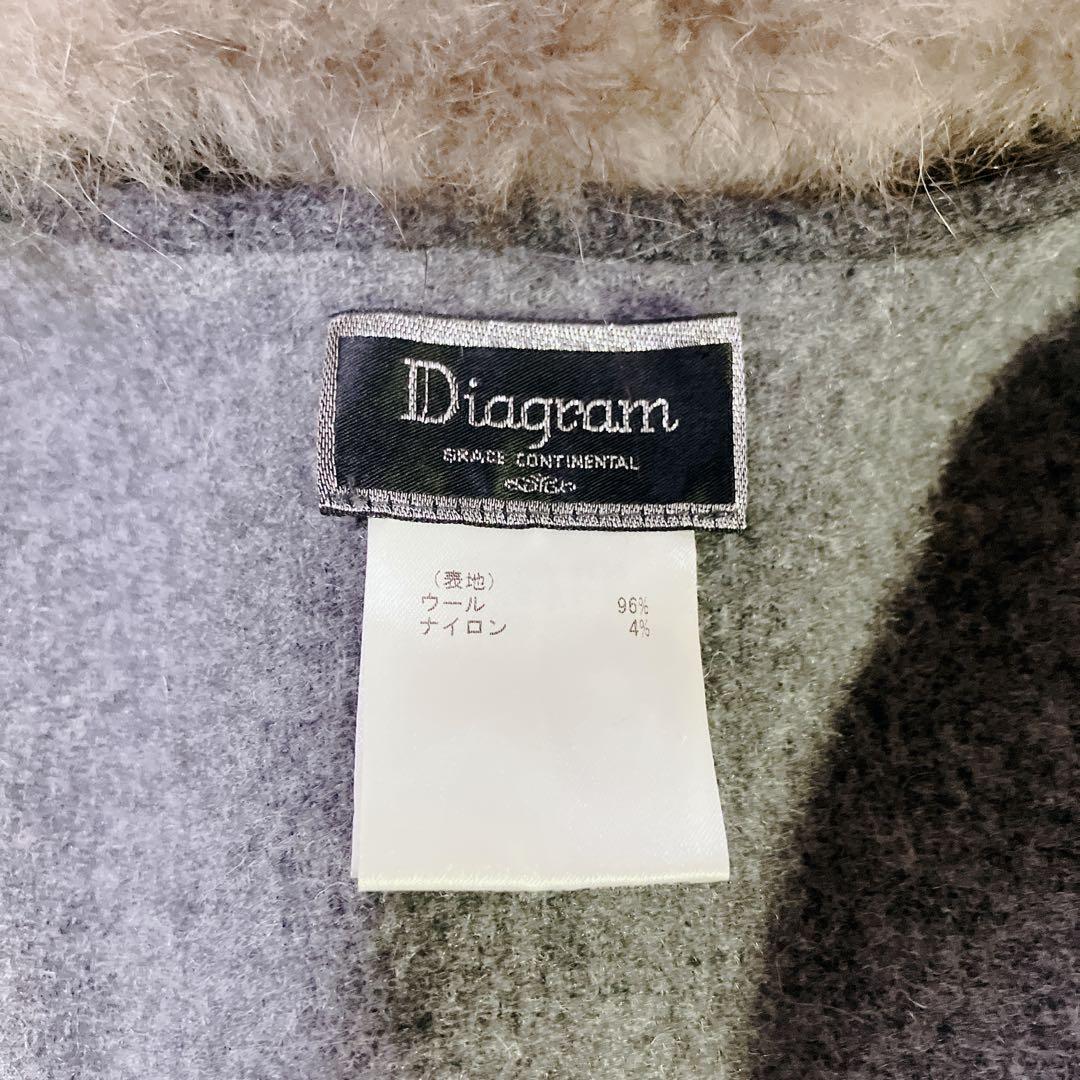 グレースコンチネンタル ポンチョ ストール ラクーンファー グレー