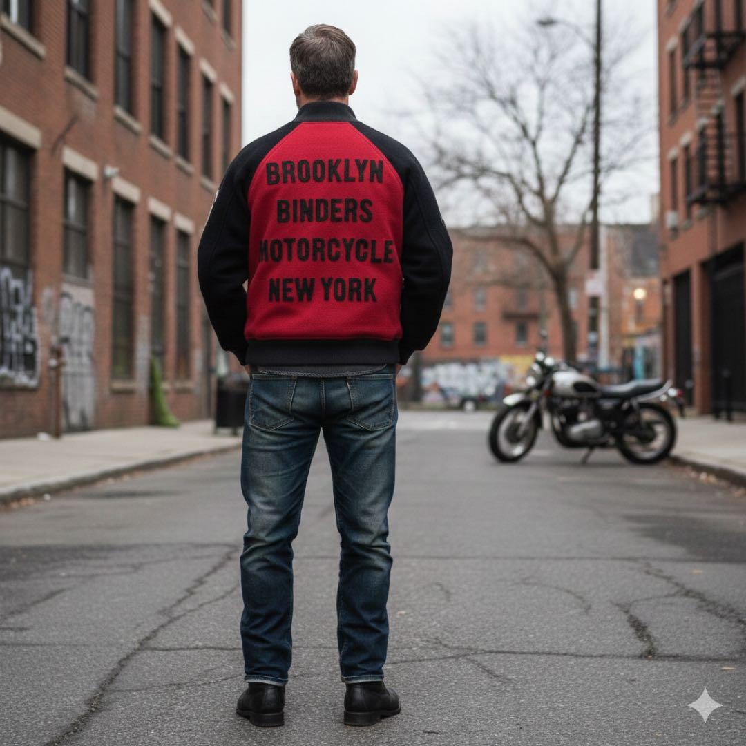 希少・TALONジップ】Schott ショット スタジャン M 襟付き 赤 黒