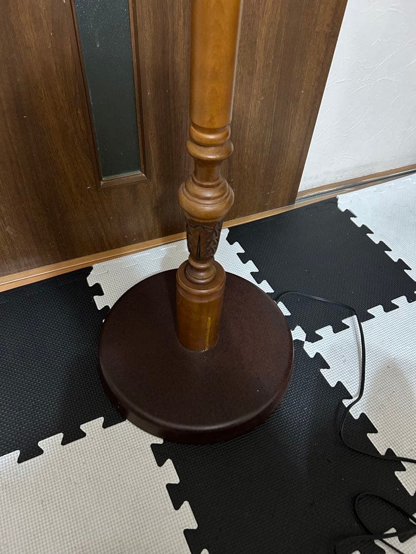 イギリス アンティーク 木製フロアランプ フロアライト スタンドライト