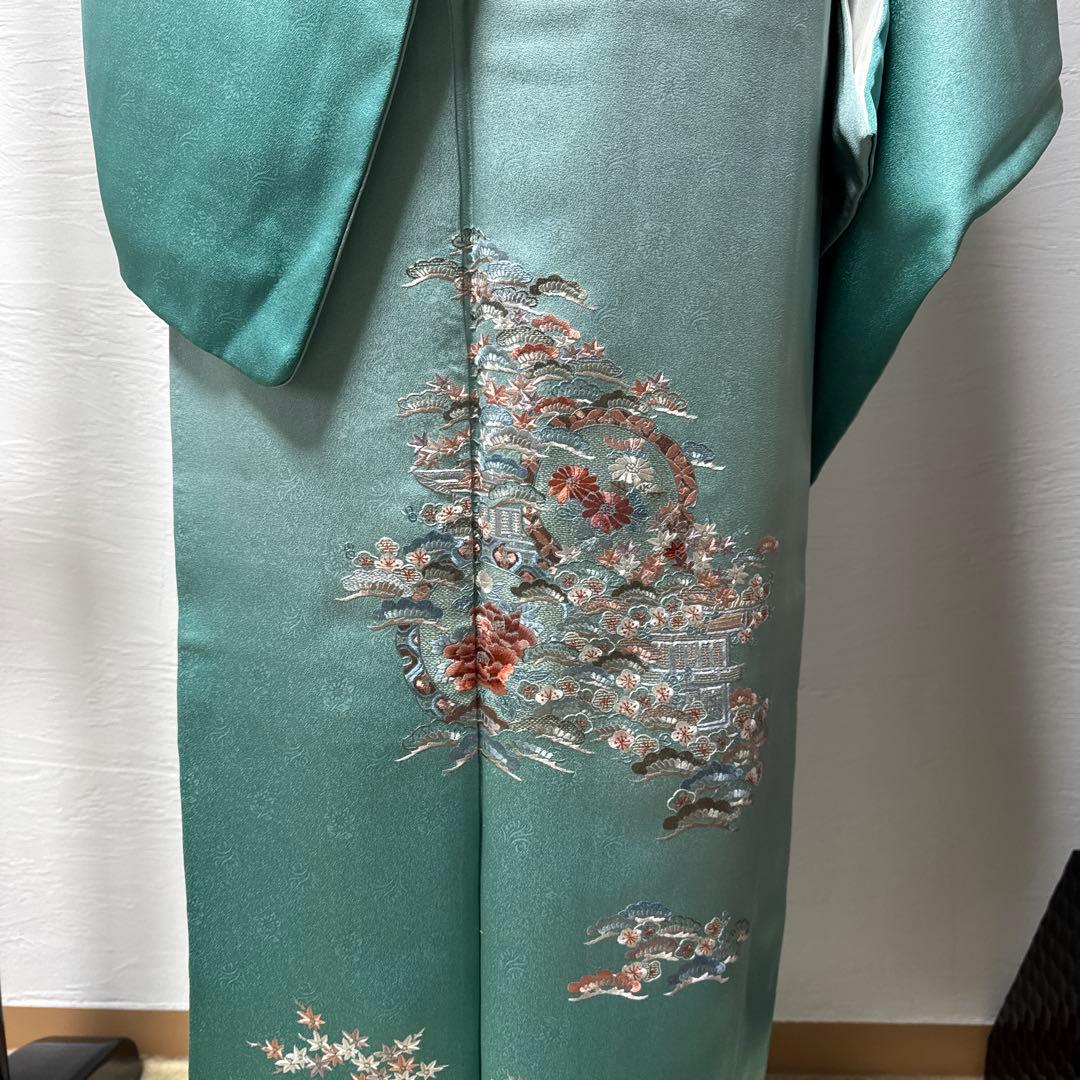付け下げ訪問着 刺繍 美品 綸子 身丈156 ロ-6 - 着物・浴衣
