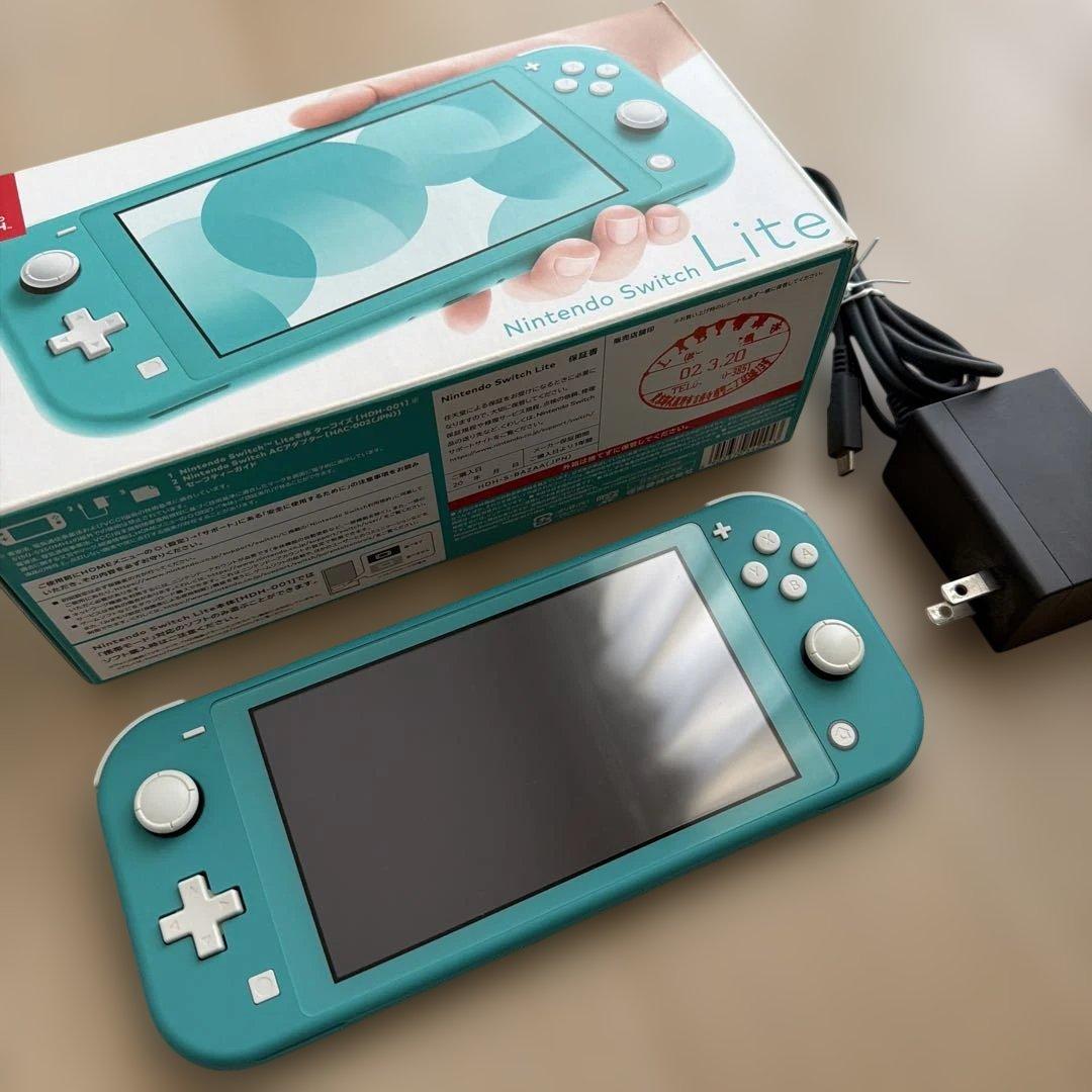 Nintendo Switch Lite ターコイズ 本体＋箱＋充電器 Nintendo Switch Lite ターコイズ 本体 充電器付き｜Yahoo!フリマ（旧