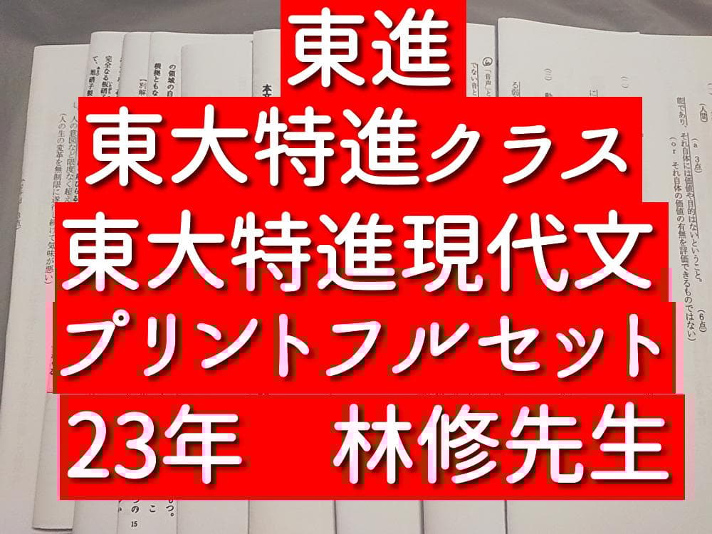東進 東大特進 東大特進現代文 林修先生 23年 プリントフルセット 駿台