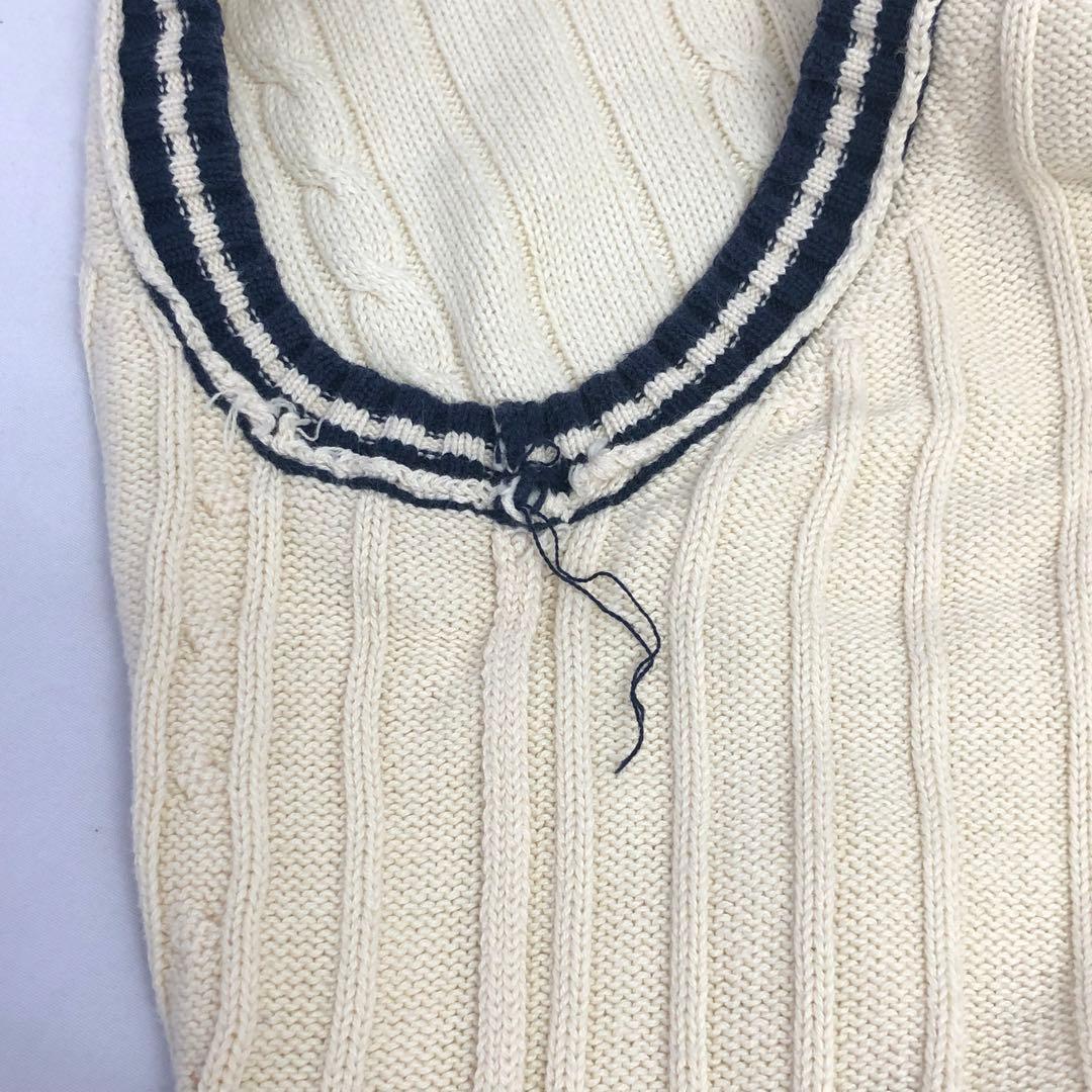 16】イヴサンローラン ニットベスト ケーブル編み YSLロゴ - メルカリ