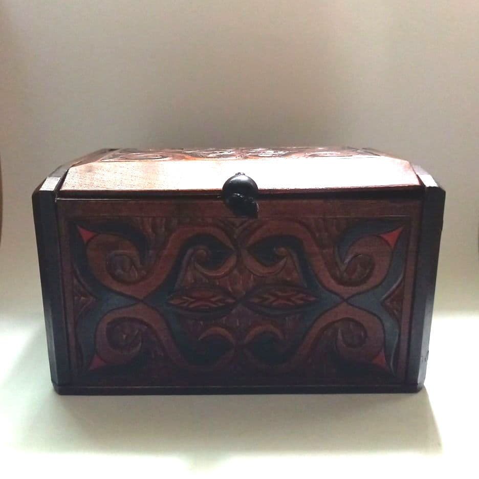 アイヌ文様 木箱 阿部尤三 工芸品 民芸 - メルカリ