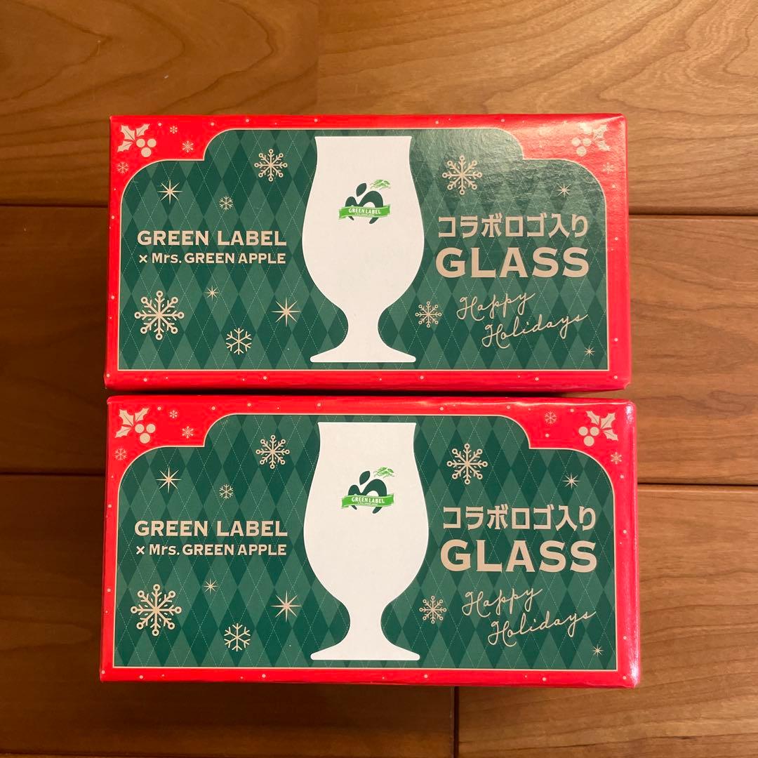 2個】ミセス 淡麗グリーンラベル コラボロゴ入りグラス キリン 足つき