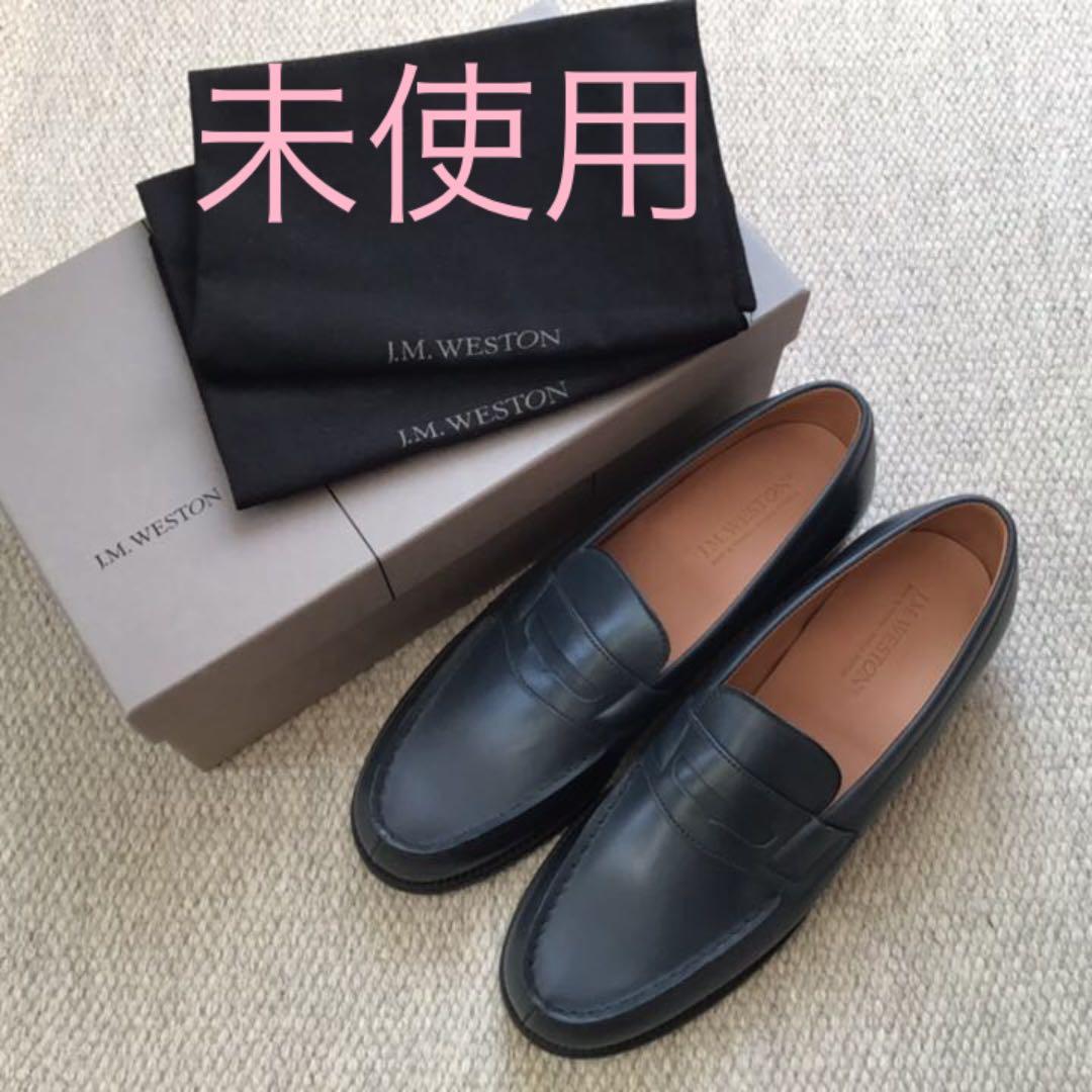 15万4B J.M.WESTON 180ローファー ボックスカーフ ネイビー - メルカリ