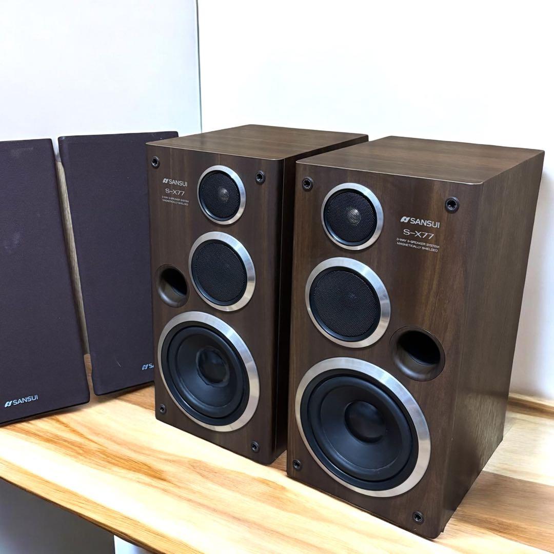 動作良好】SANSUI S-X77 ペア 3Way スピーカー 美品 木製 - メルカリ