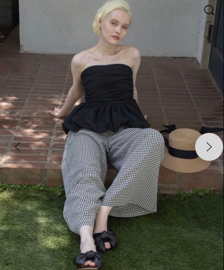 RANCLIC 2way ribbon peplum top