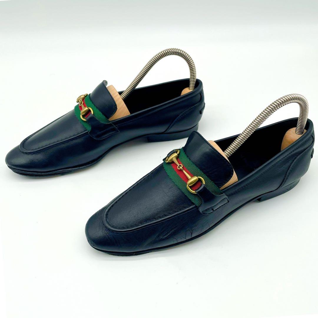GUCCI ホースビット シェリーライン ブラックレザー ローファー - メルカリ