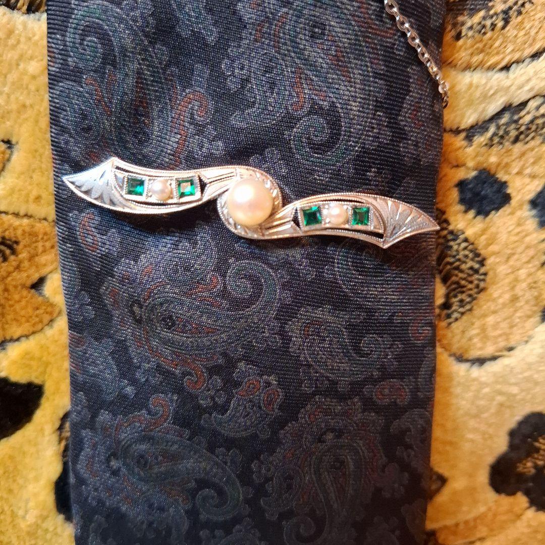 No.英国館 アンティーク ネクタイピン カラーピン ブローチ 宝石 キラキラ