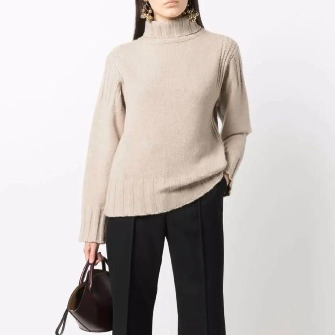 JIL SANDER + カシミヤ タートルネック セーター ベージュ 34 - メルカリ