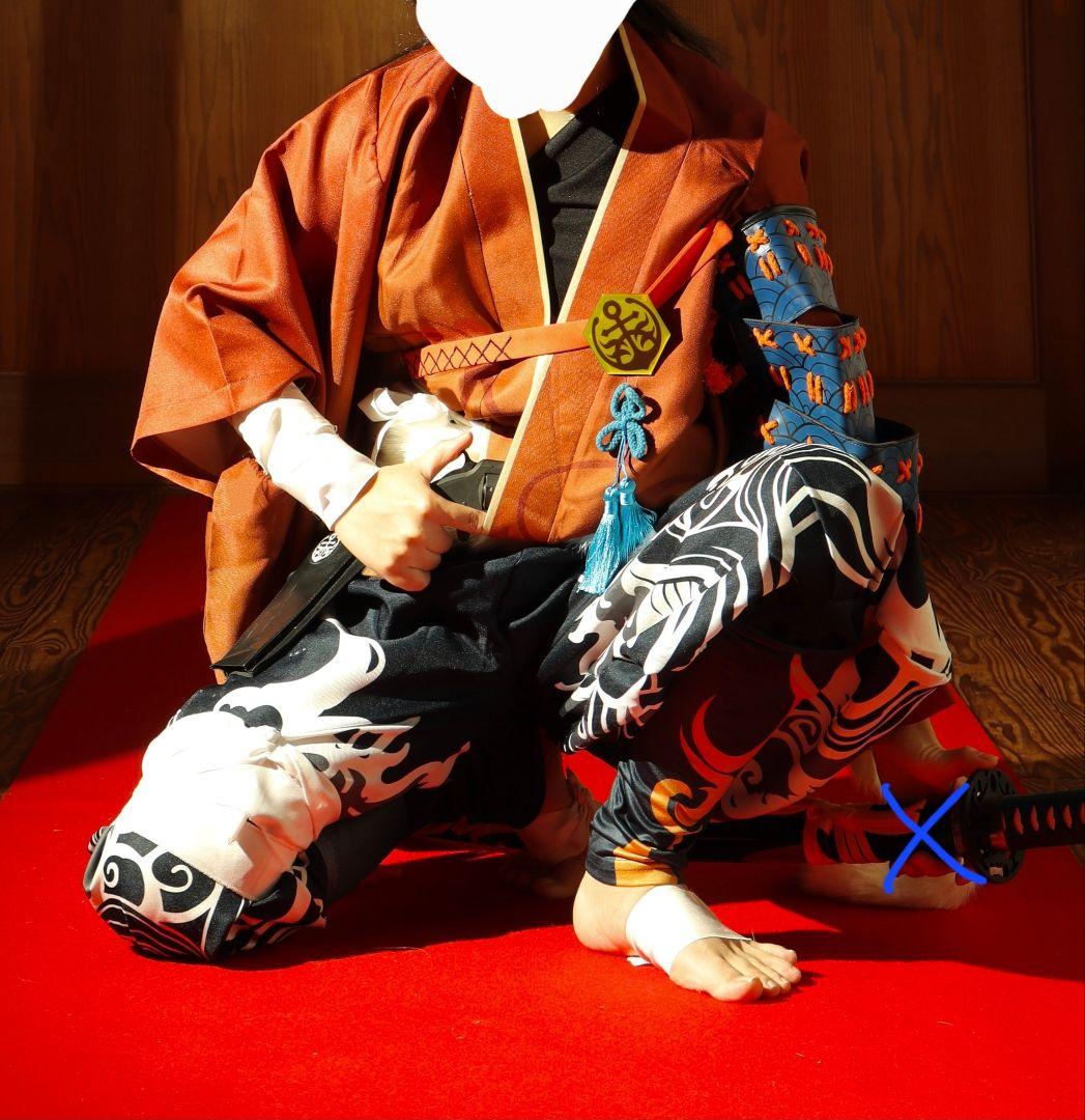 コストモ製 刀剣乱舞 陸奥守吉行 戦闘衣装+靴＋拳銃+ウィッグ コスプレ