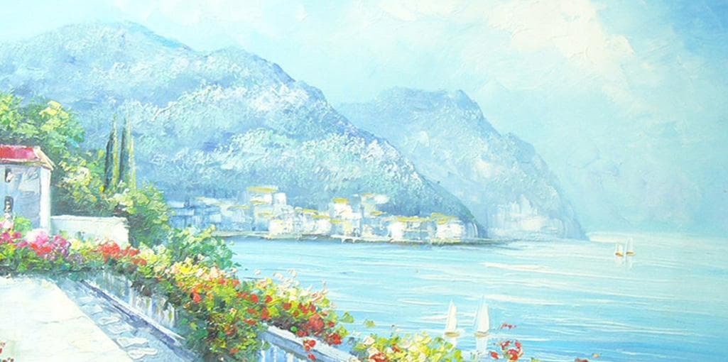 絵画 作者不詳 サイン入り 肉筆油絵 風景画 プライベートハーバー