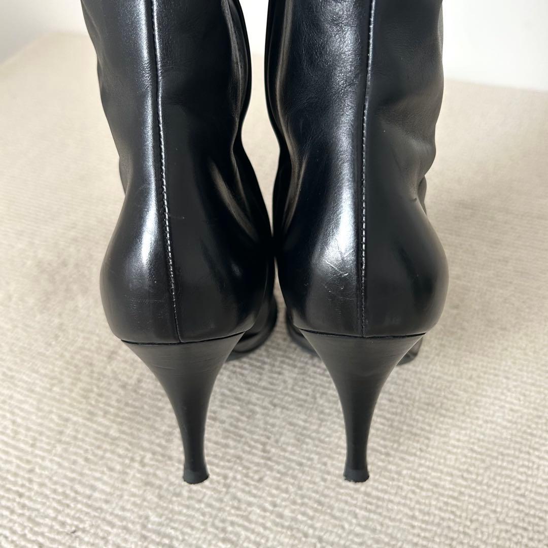 美品 ルイヴィトン ロングブーツ レザー 黒 23.5cm 36.5