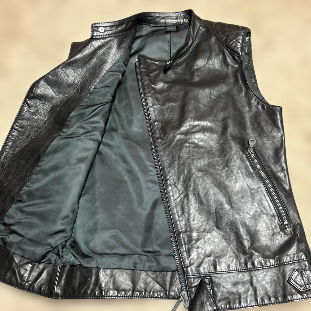 pledgeライダースレザーベスト48ナンバーナインバックラッシュ 666