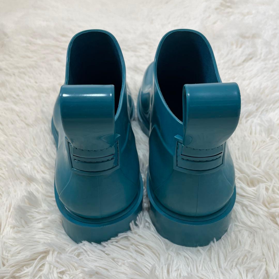 美品 ボッテガヴェネタ ダニエルリー レインブーツ ブルー 41 メンズ