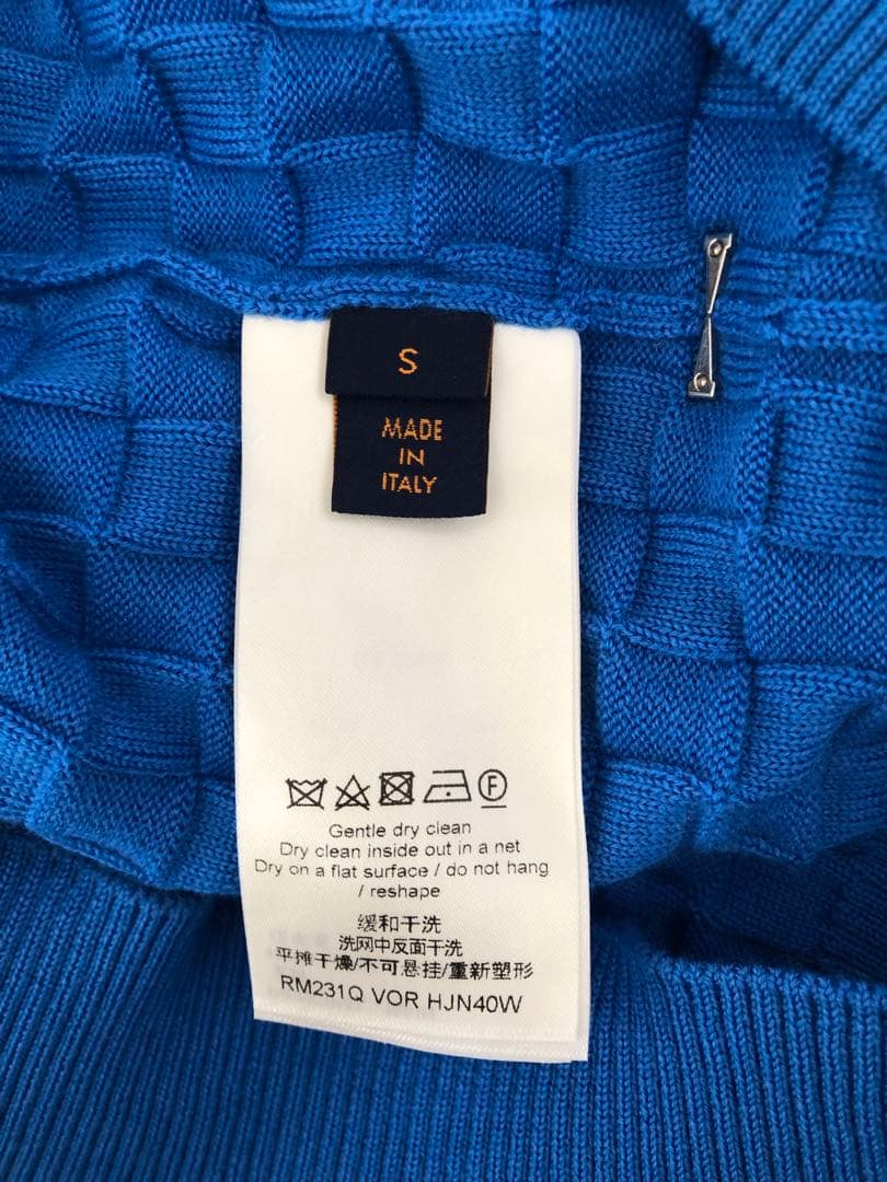 美品 ルイヴィトン ダミエ ニット セーター ブルー 青 HJN40W M - メルカリ