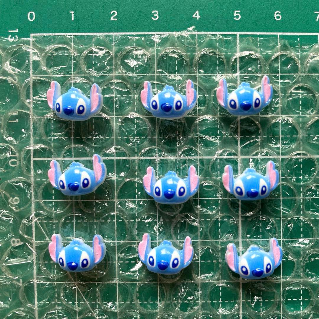 ディズニー キャラクター スティッチ ネイルパーツ、9個セット 3D